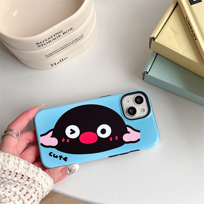 Feilin Two-in-One Pinching Face Animal Avatar New Suitable for Apple iPhone15promax Phone case 14 Soft Cover. 