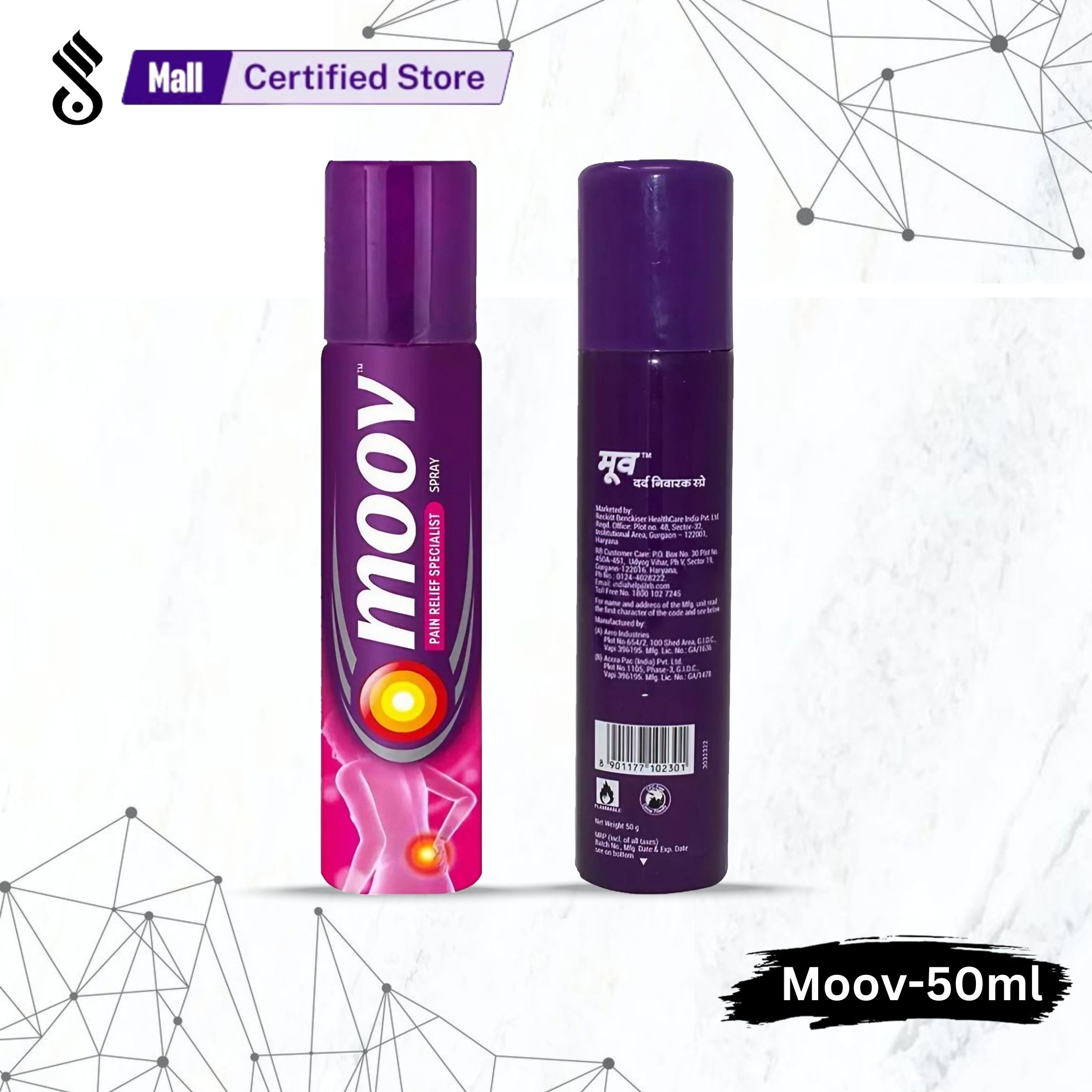Moov Spray For Fast Pain Relief Rapid Spray 50ml / 150ml. 
