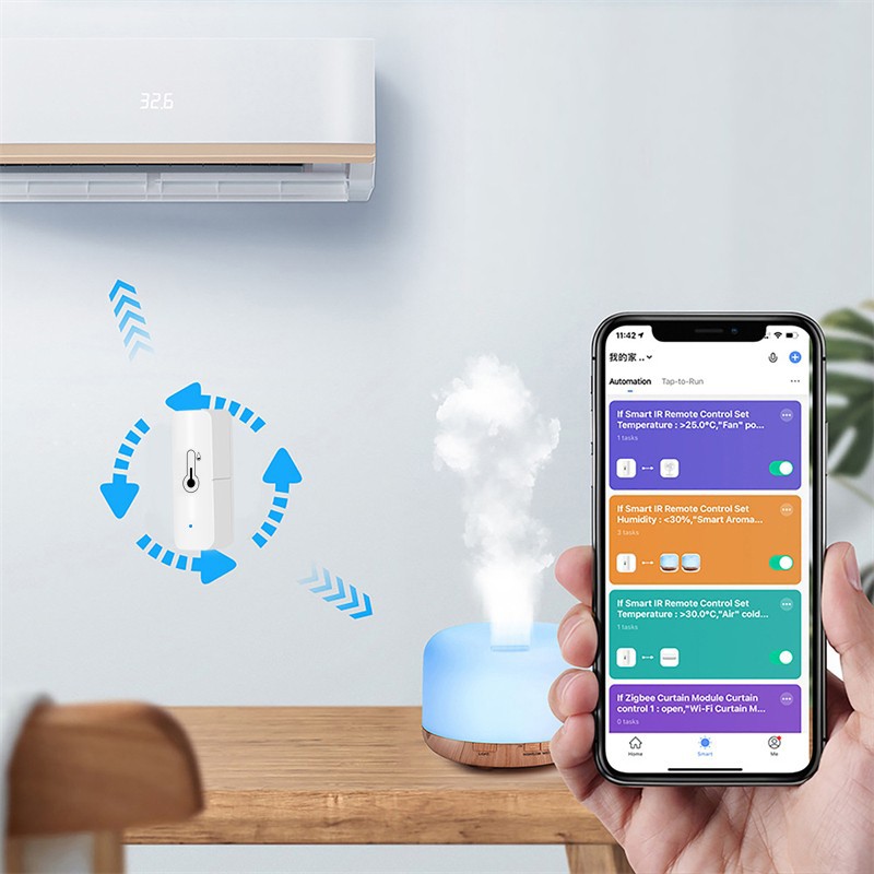 Battery Powered Tuya WiFi Bluetooth Temperature and Humidity Sensor (No Battery). 