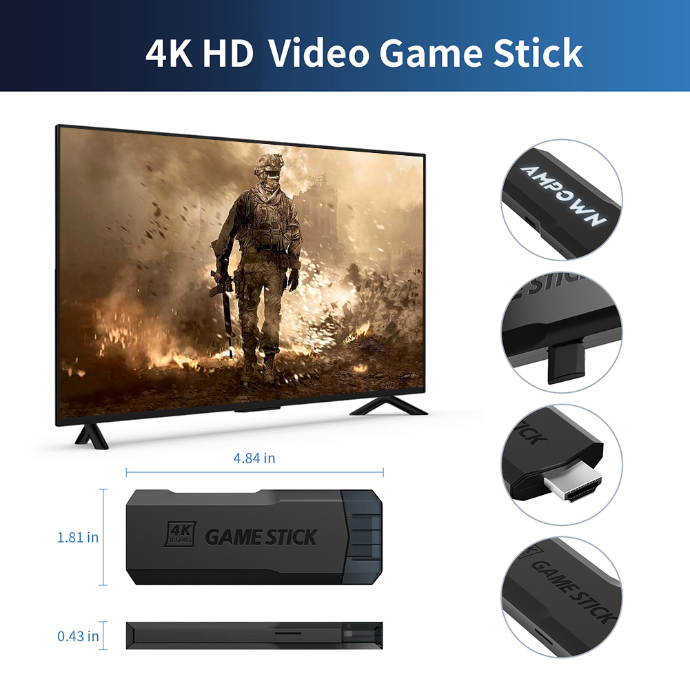 GD20 Game Console 4K 60fps HDMI Low Latency Output GD10 Ultra TV Game Stick X2 Portable Retro Console Built-in 70000 Game. 
