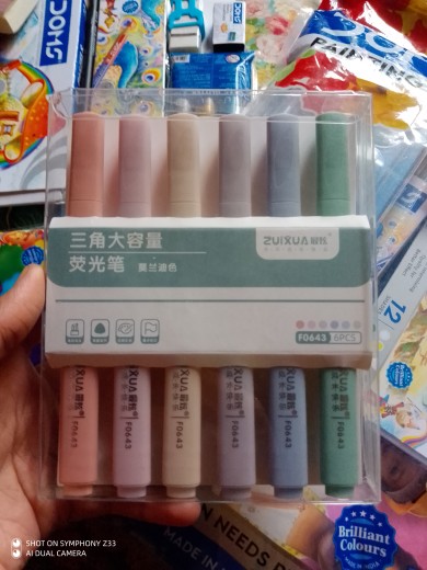 6 pcs/Pastel highlighters/Stationery/Pastel markers/Water-based markers/Inexpensive text highlighters f0643. 