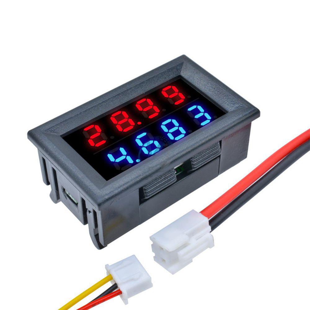DC 100V 10A DSN-VC288 Voltmeter Amperemeter Module With LED Display BLUE RED LED 0.56 Inch Display VC288 DC 100V 10A Volt Amp Meter Dual Digital Display With Cables. 