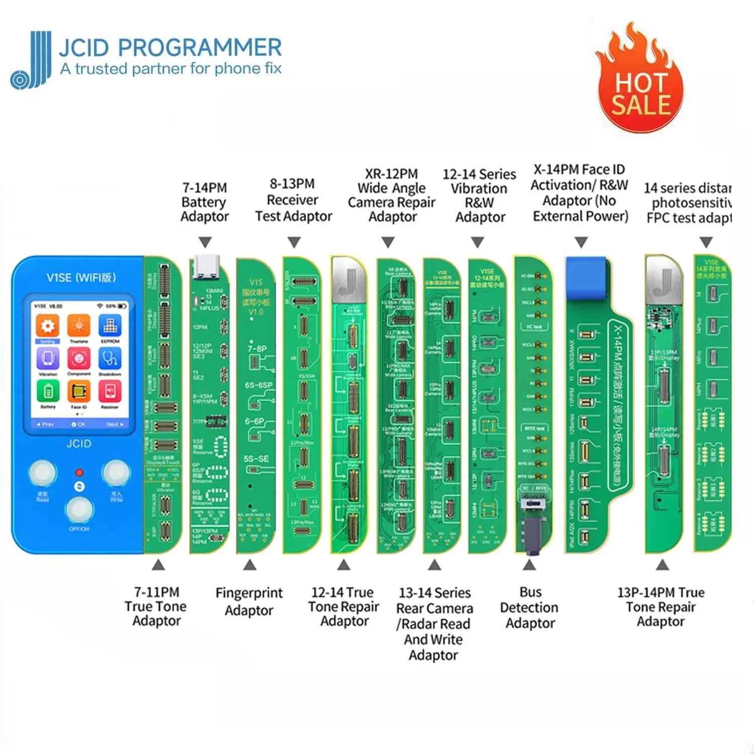 JCID JC V1s V1SE Programmer Ture Tone Repair for Phone 7 7P 8 8P X XR XS XSMAX 11 ProMAX 12 13 14 Battery Fingerprint SN Reader. 
