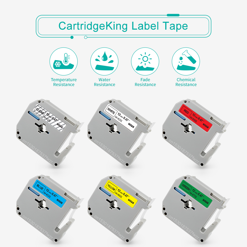 9/12mm M Tape MK231 MK221 Compatible for Brother MK 231 M-K231 MK131 MK 221 Label for Brother P-touch PT-70 PT-80 Label Printer minghao. 