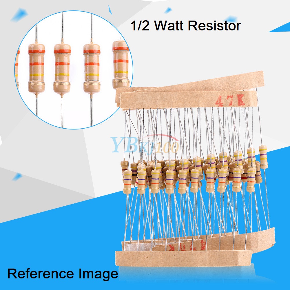 50Pcs- 1/2 Watt 1.5 Ohm Resistor 1/2W 1.5 Ohm Carbon Film Resistor 1.5 Ohm Half Watt Resistance 0.5 Watt 5% Tolerance Fixed Resistors Passive Components 2 Pin Leads Terminals. 