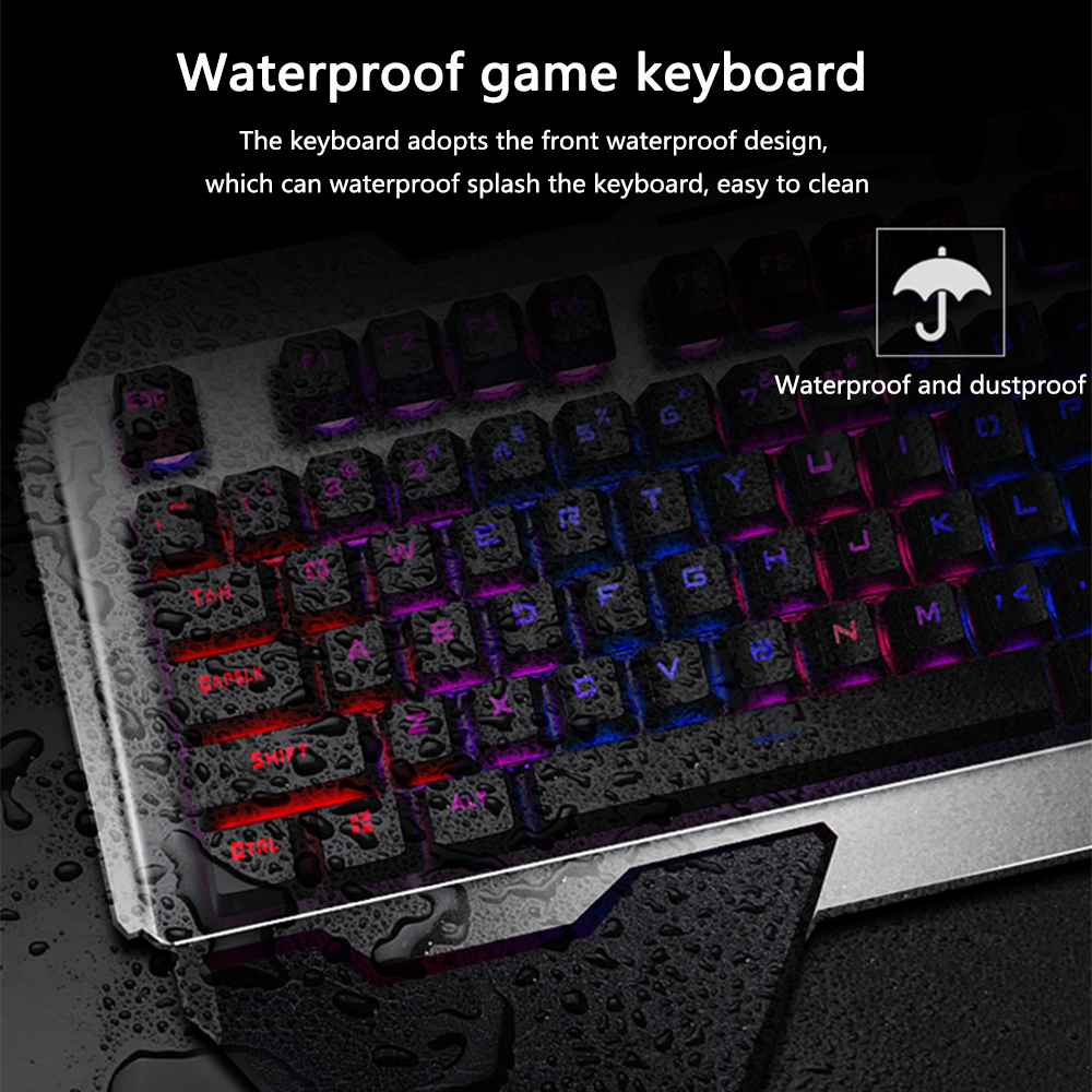 K680 Wireless Mechanical Gaming Keyboard And Mouse Kit Rgb Backlit Metal Panel Rechargeable Gamer Mouse Waterproof Keyboard Set. 