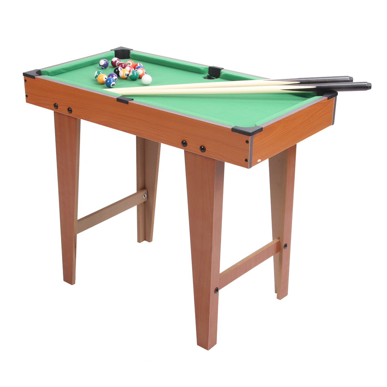 Tabletop Pool Table for Kids, Billiards Table for Kids Portable 1 Cue Ball 1 Racking Triangle 2 Pool Sticks 15 Colored Balls 1 Brush for Family Game Room. 