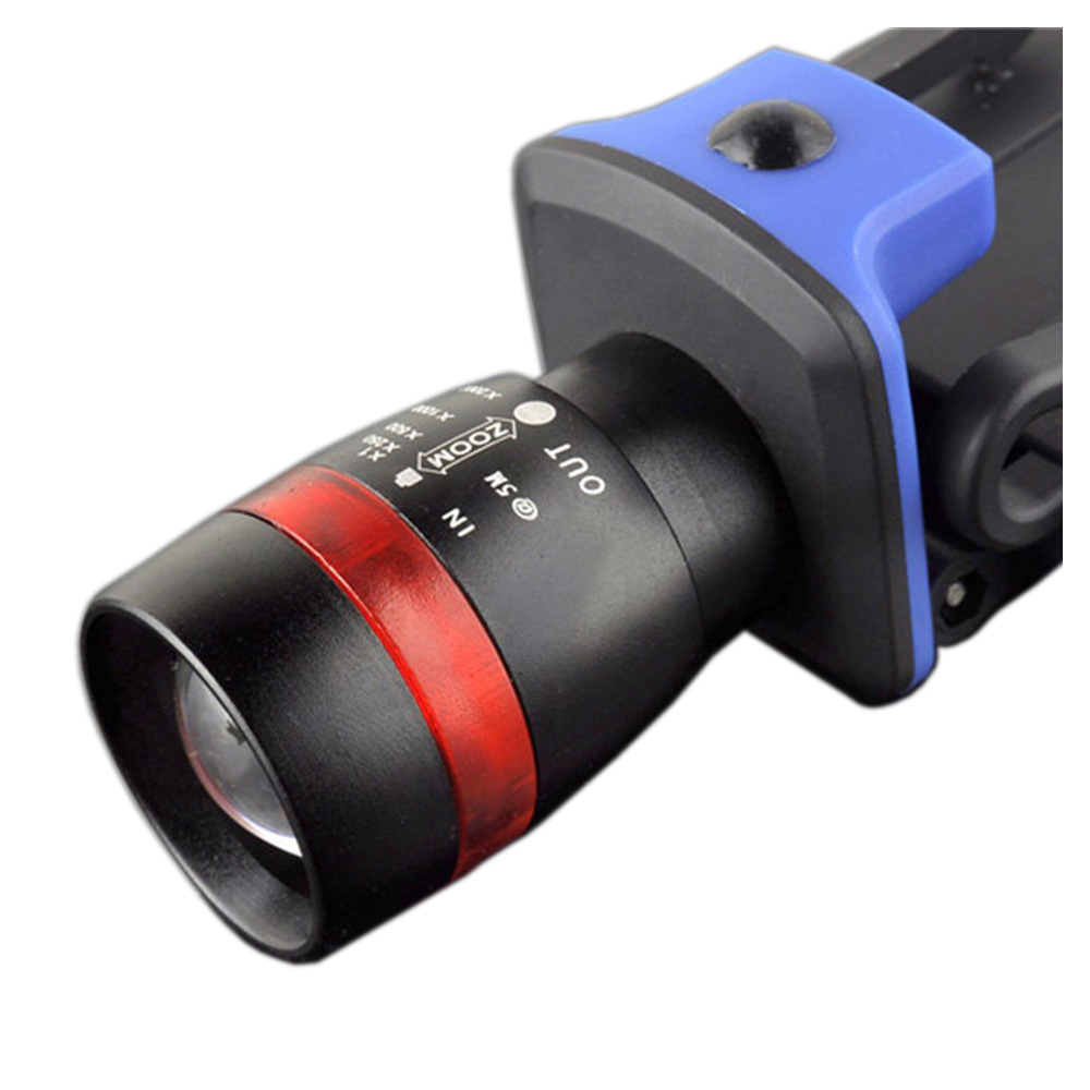 XPE LED 120 Lumen 3 modes waterproof zoomable Clip - on Cap Hat Light flashlight Head light lamp black. 