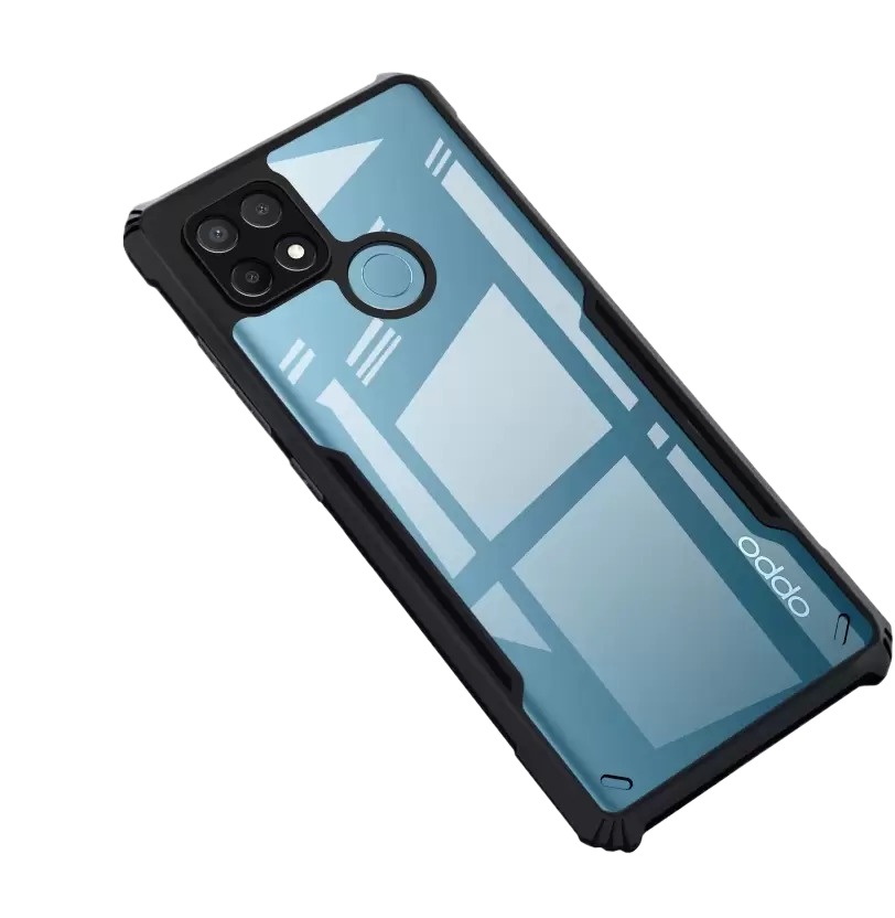 Oppo a15, oppo a15s এর জন্য ব্যাক কভার (কালো, স্বচ্ছ) (Back Case Cover For Smartphone)