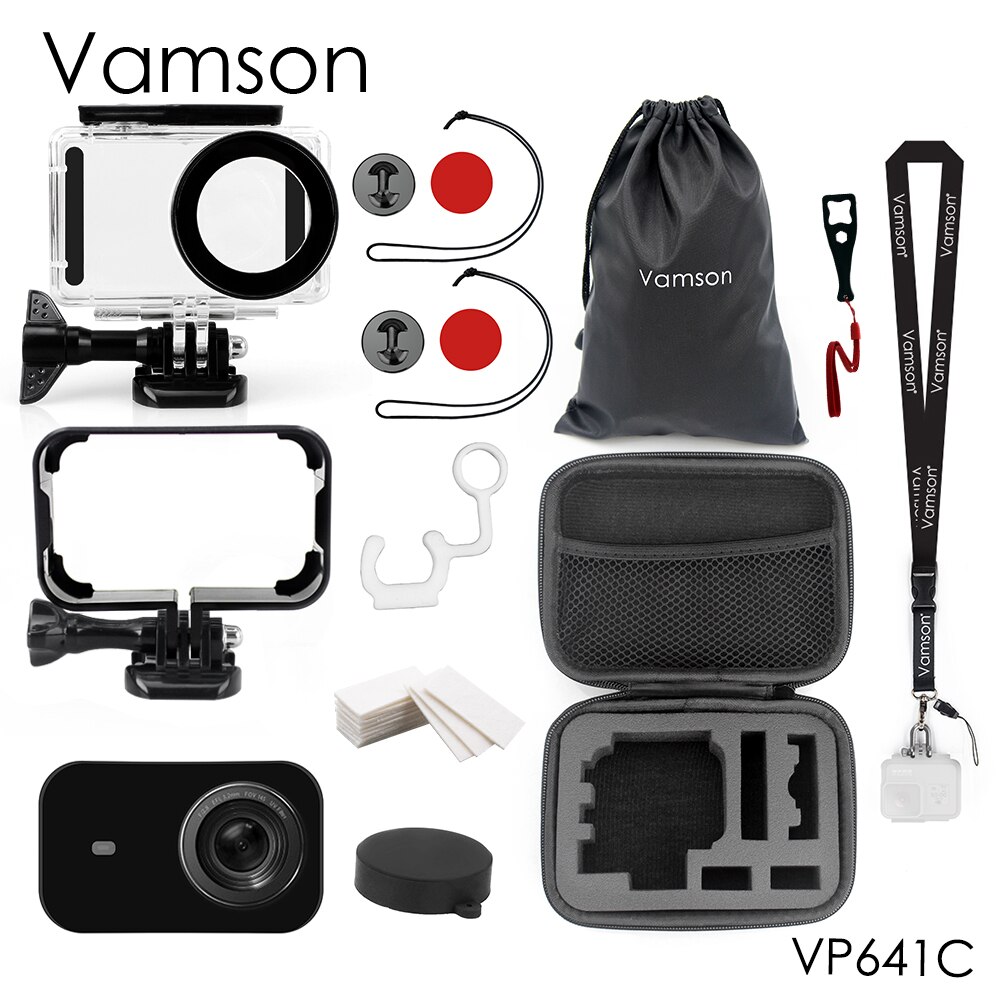 【VisioN Shop】Vamson Xiaomi mijia 4k Case Protect Shell Camera Case 4K Action Camera Housing set Rope VP641. 