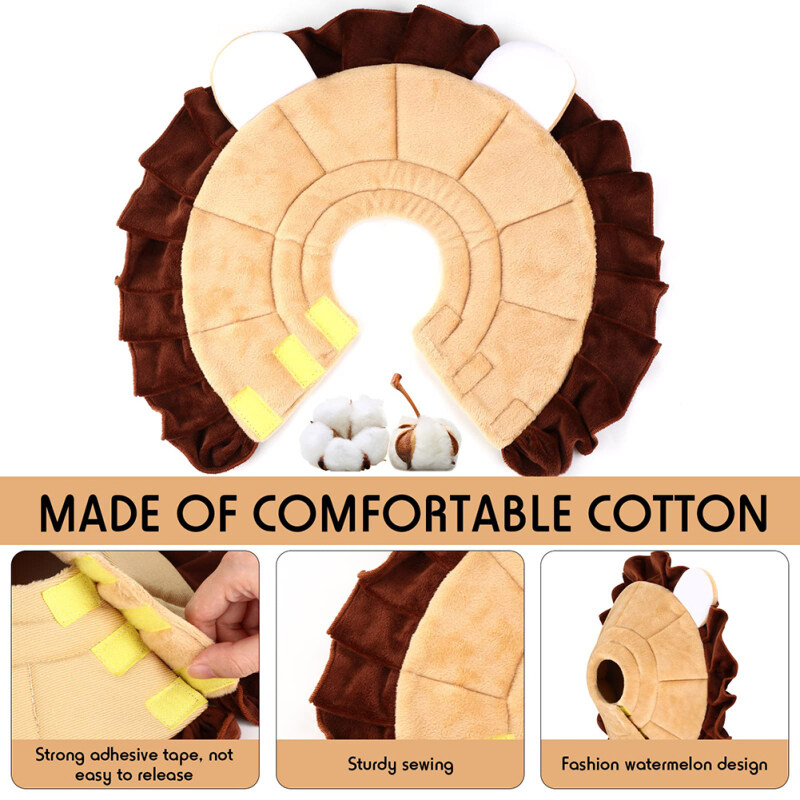 Pet Lion Shape Elizabeth Ring Comfortable Adjustable Anti-bite Recovery Collar Protective Cone For Dogs Cats. 