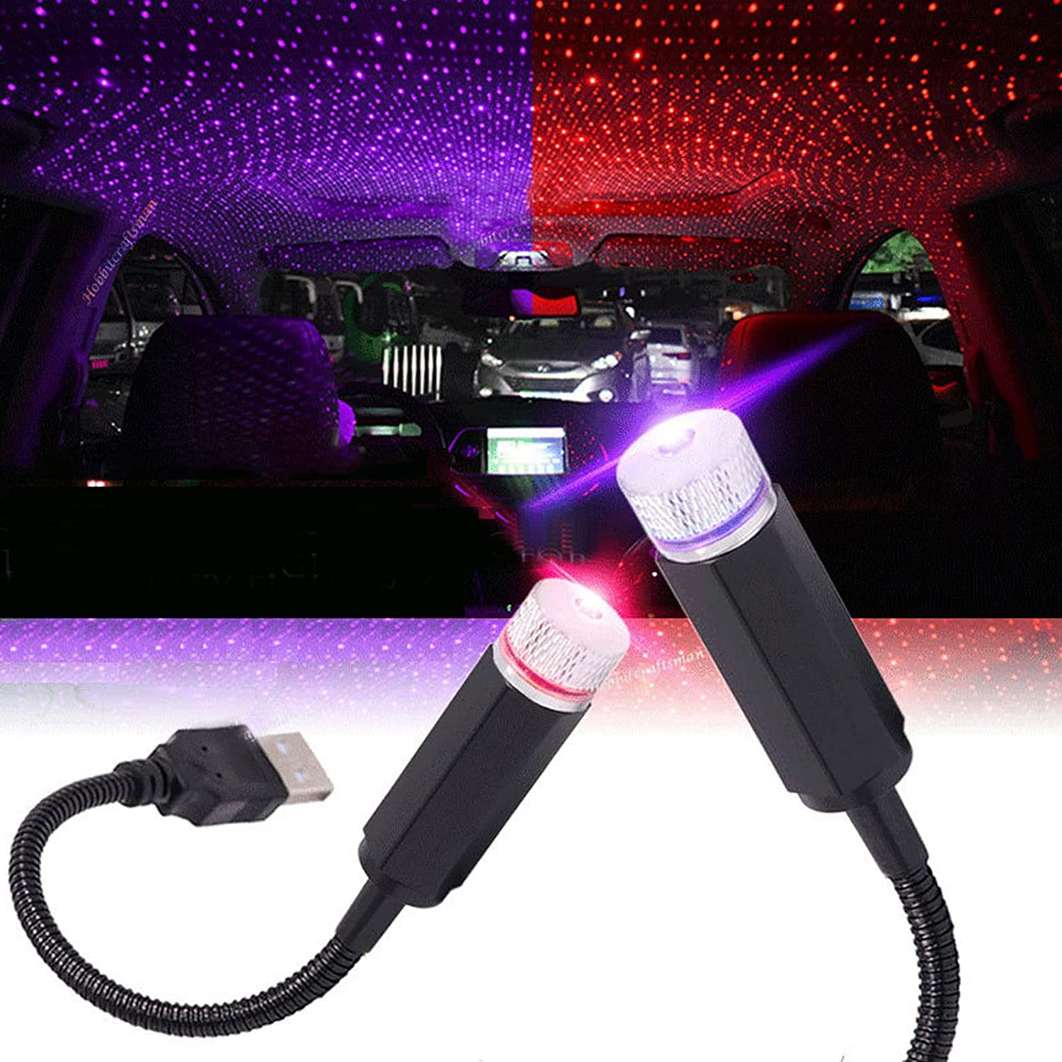 USB Led Projection Lamp Star Night USB Plug Mini Star Projection Light for  Car, Car Projection Light Romantic Lights Projector Night Lamp for Car Roof  Ceiling Home Game Party