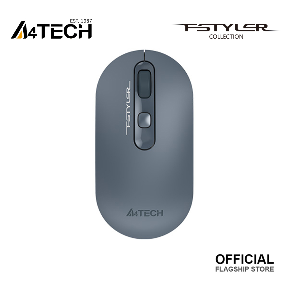 A4tech Fstyler FG20 2.4G Wireless Mouse - 2000 DPI - Optical Sensor - Nano USB Receiver - Grey/Ash Blue. 