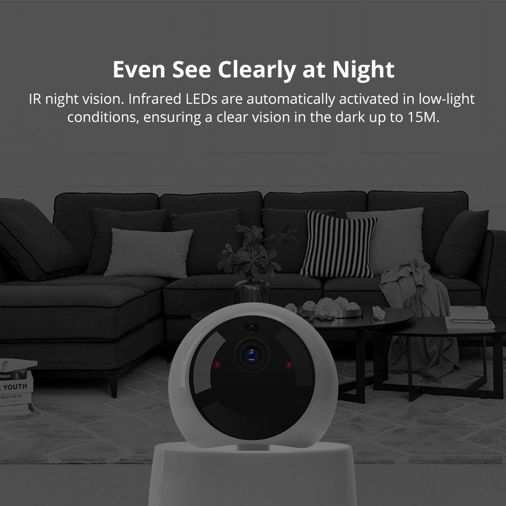 Sonoff GK-200MP2-B Smart HD Wireless WiFi APP Remote Control IP Security Camera. 