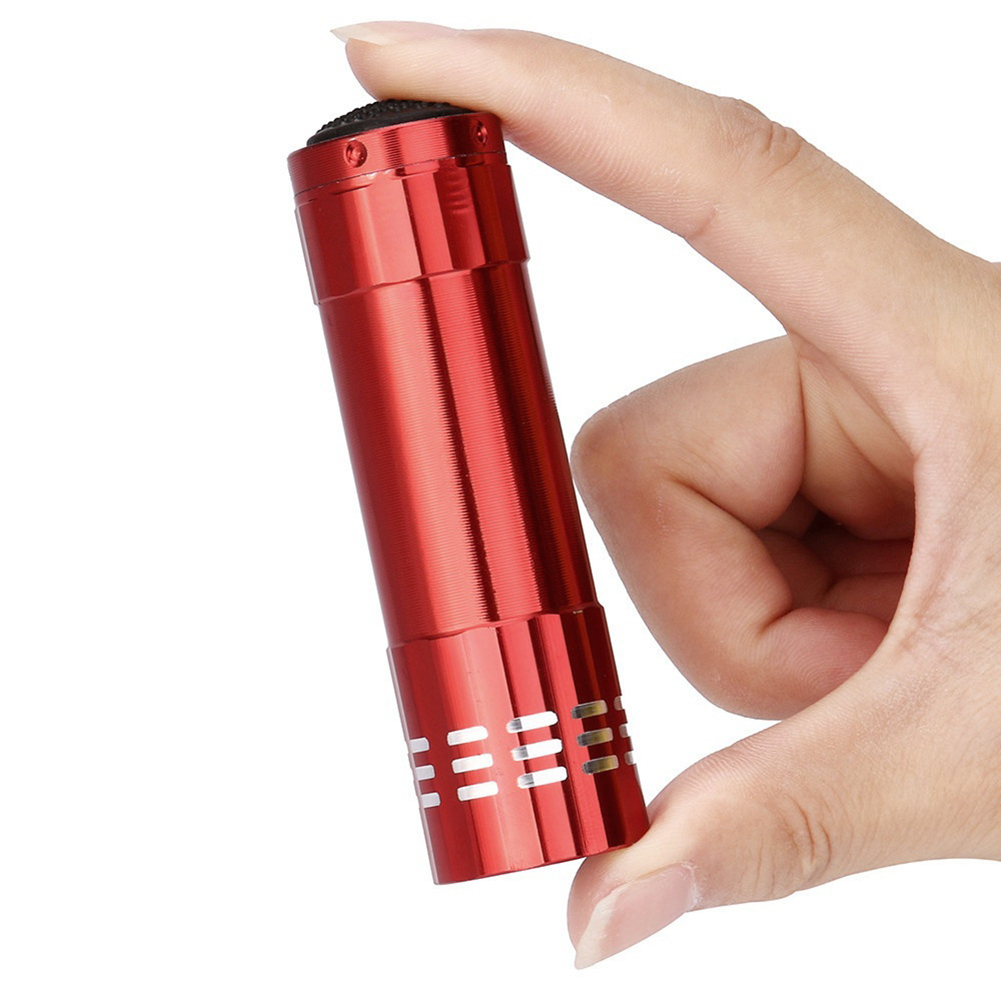 Portable Mini Aluminum Multifunction 9LED Flashlight Torch Light Pocket Lamp. 