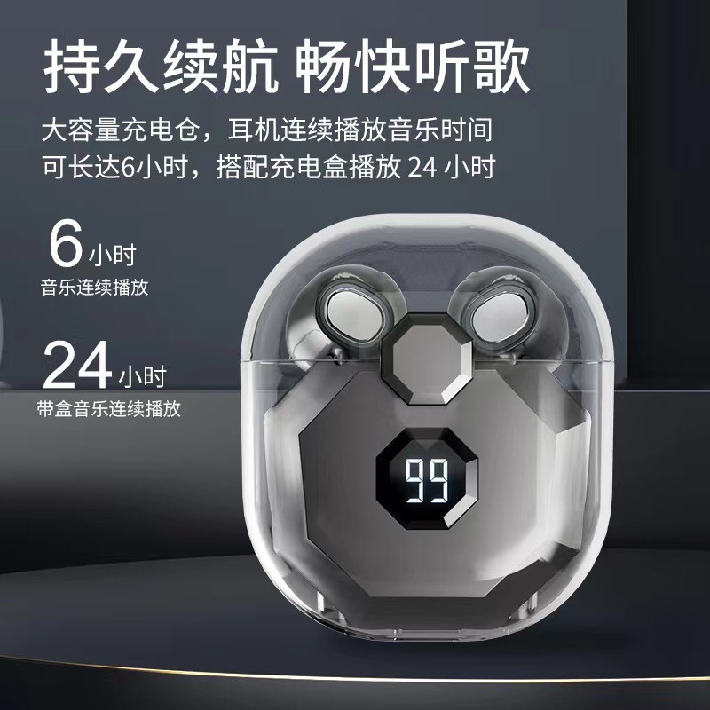 XT3 Digital Wireless Bluetooth Headset FCC/CE/ROHS Stereo Binaural In-Ear Transparent Cross-Border Exclusive. 