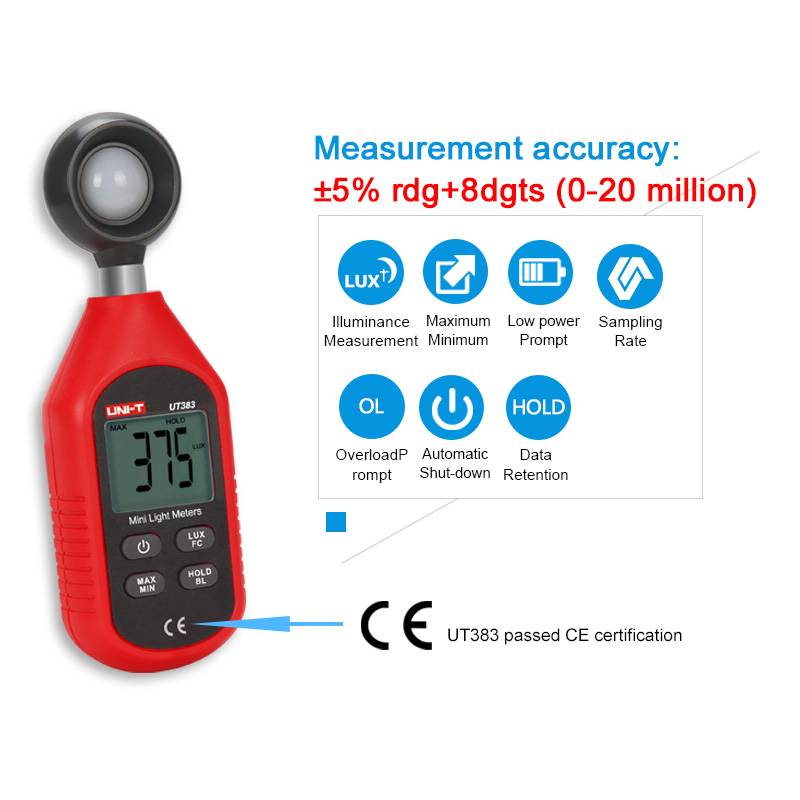 UNI-T UT383 Mini Light Meter Photometer Illuminance Measurement Luminometer - Kings Trading. 