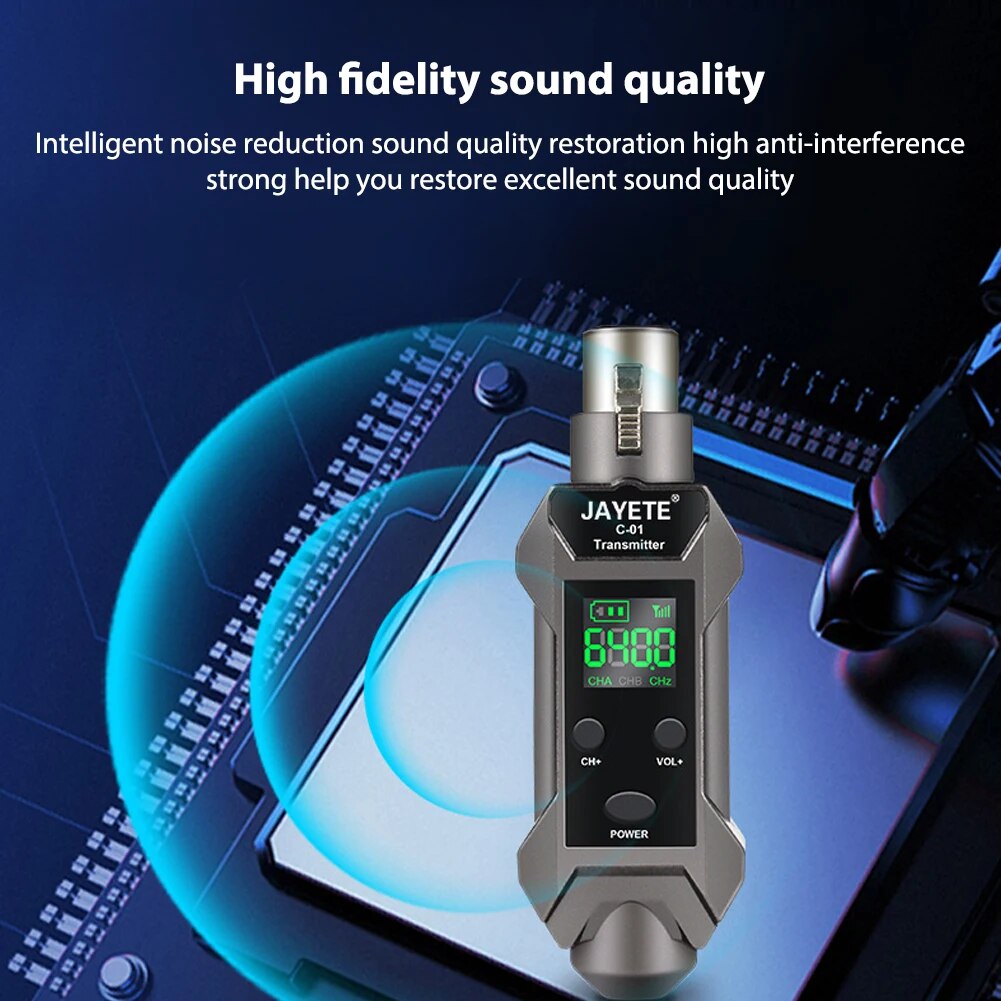 Microphone Wireless System Mic Wireless Transmitter Receiver for Mixer Recorder. 