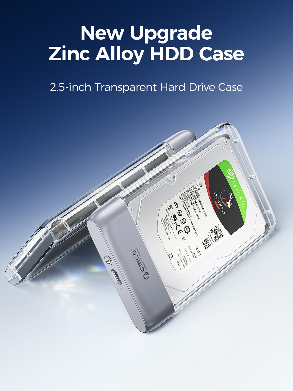 ORICO TX25C3-GY 2.5 inch Type-C Transparent Enclosure. 