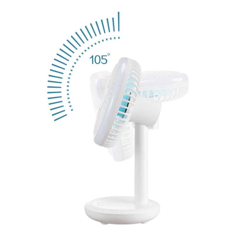 DURATION POWER DP-7632 Rechargeable 4000mAh Battery Up-Down Adjustable Three Speed Modes Fan With LED Lamp. 