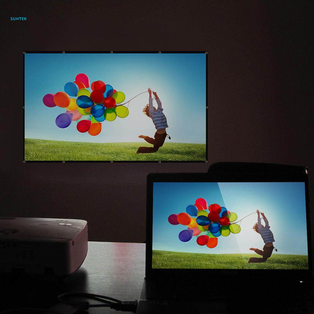 Projector Screen Collapsible With Hanging Hole Grommets 120''. 