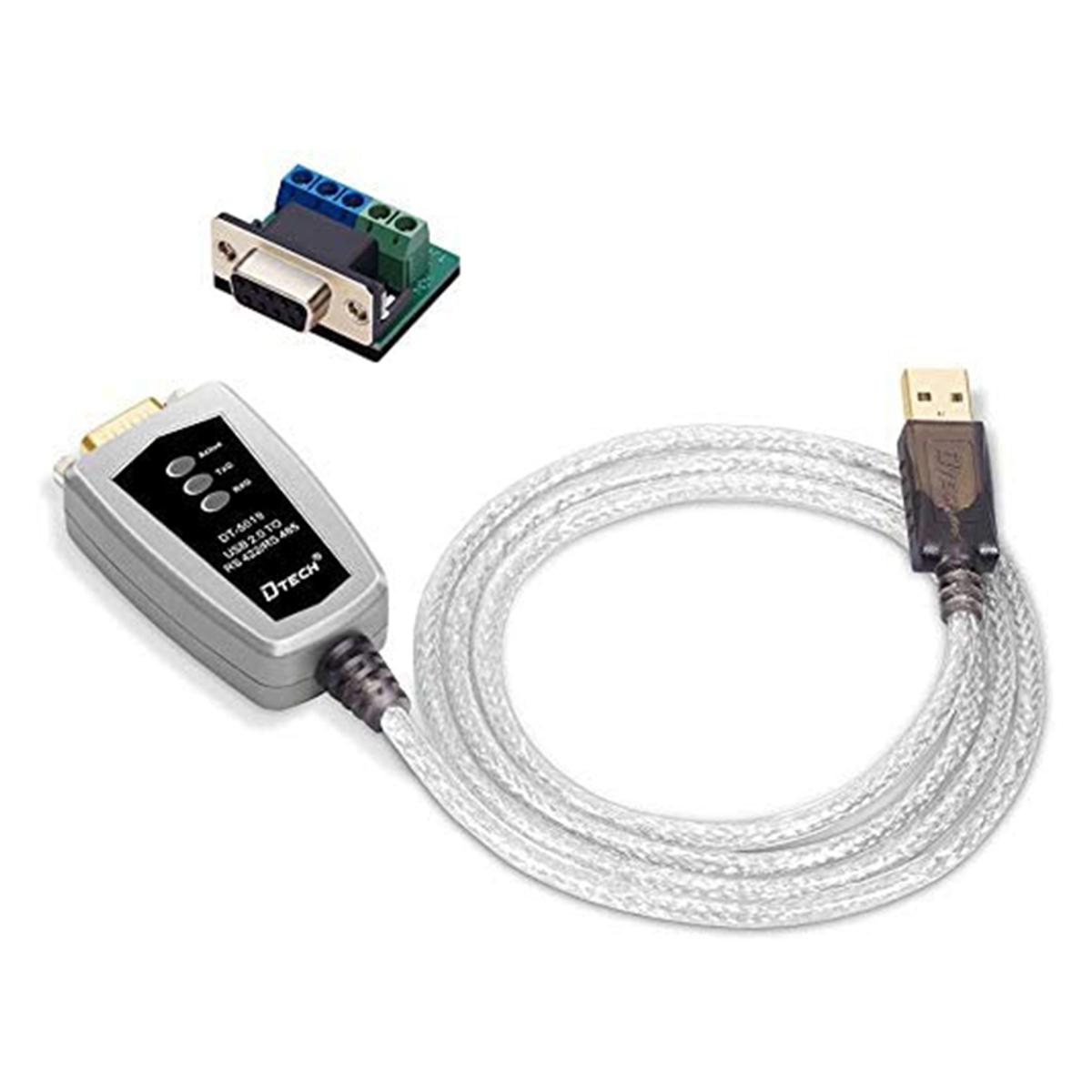 DTech USB to RS422 RS485 Serial Port Adapter Cable with FTDI Chipset 5 Position Terminal Board for Windows 10 8 7 XP Mac,4 Feet(null)