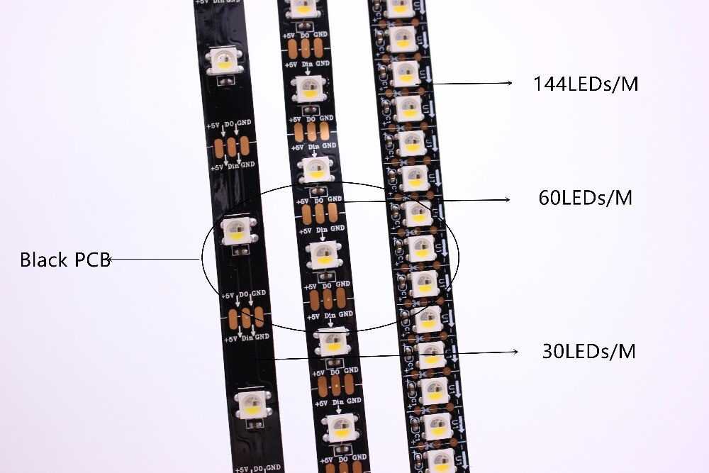 SK6812 RGBW (similar ws2812b) 4 in 1 1m/4m/5m 30/60/144 leds/pixels/m individual addres led strip wwa ww nw IP30/65/67 DC5V-SK6812 RGBNW-1m 30 IP20-White PCB-. 