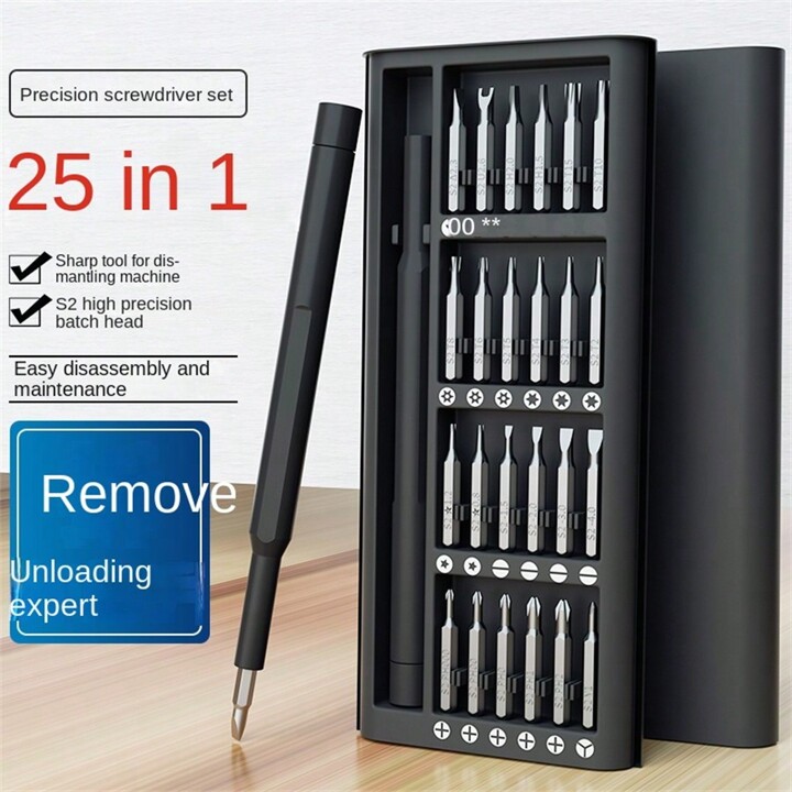24 in 1 Precision Screwdriver Set, Manual Screwdriver Tool Set, CRV Magnetic Driver Bits Storage Box, Repair Tool Kit for Electronics Computer Watch Eyeglass