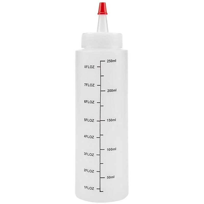 24-Pack 8 Oz Condiment Squeeze Bottles with Red Tip Cap - Durable Plastic Squirt Bottle for Ketchup, Sauces, Syrup. 