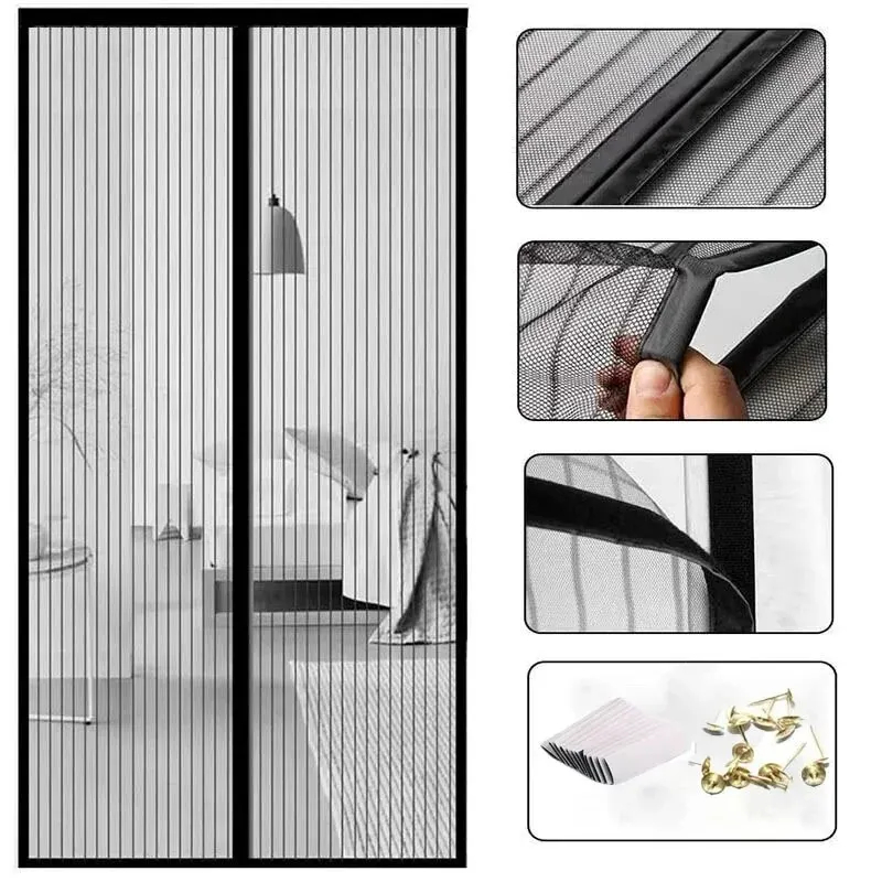 Anti-Mosquito Net Summer Automatic Closing Magnetic Mosquito Net Invisible Door Mesh Anti Bug Fly Partition Curtain Magic Mesh. 