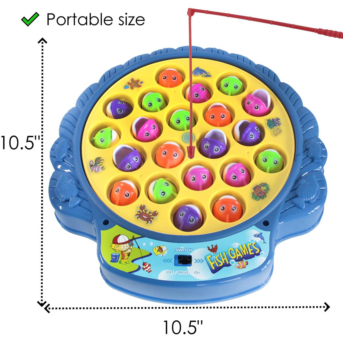 Fishing Game Electronic Spin Fish Board Game Educational Fishing Toys with Music Great Gift for Kids Children. 