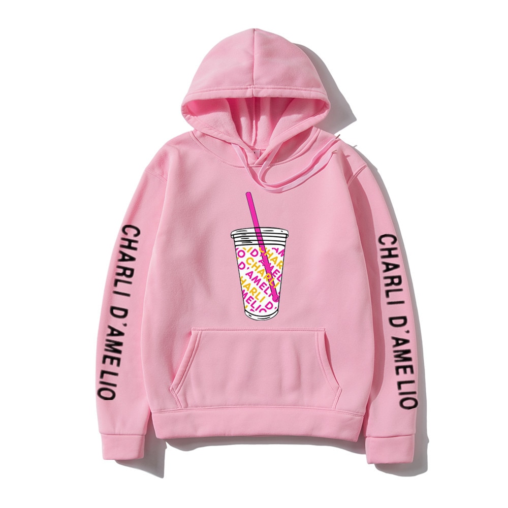 Harajuku Ice Coffee Splatter Hoodies Sweatshirts Men and Women oversized hoodie Charli DAmelio Pullover Unisex Costume Tracksuit. 