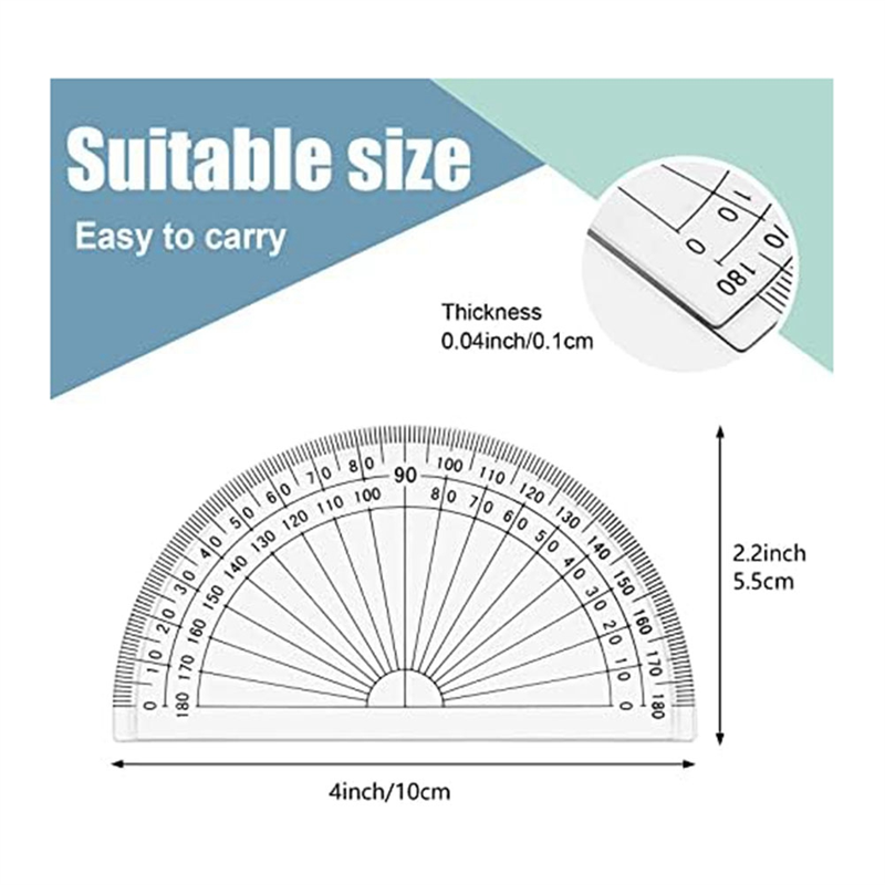 100 Piece Math Protractors Protractors Bulk for Classroom, Protractor Set for Engineering. 