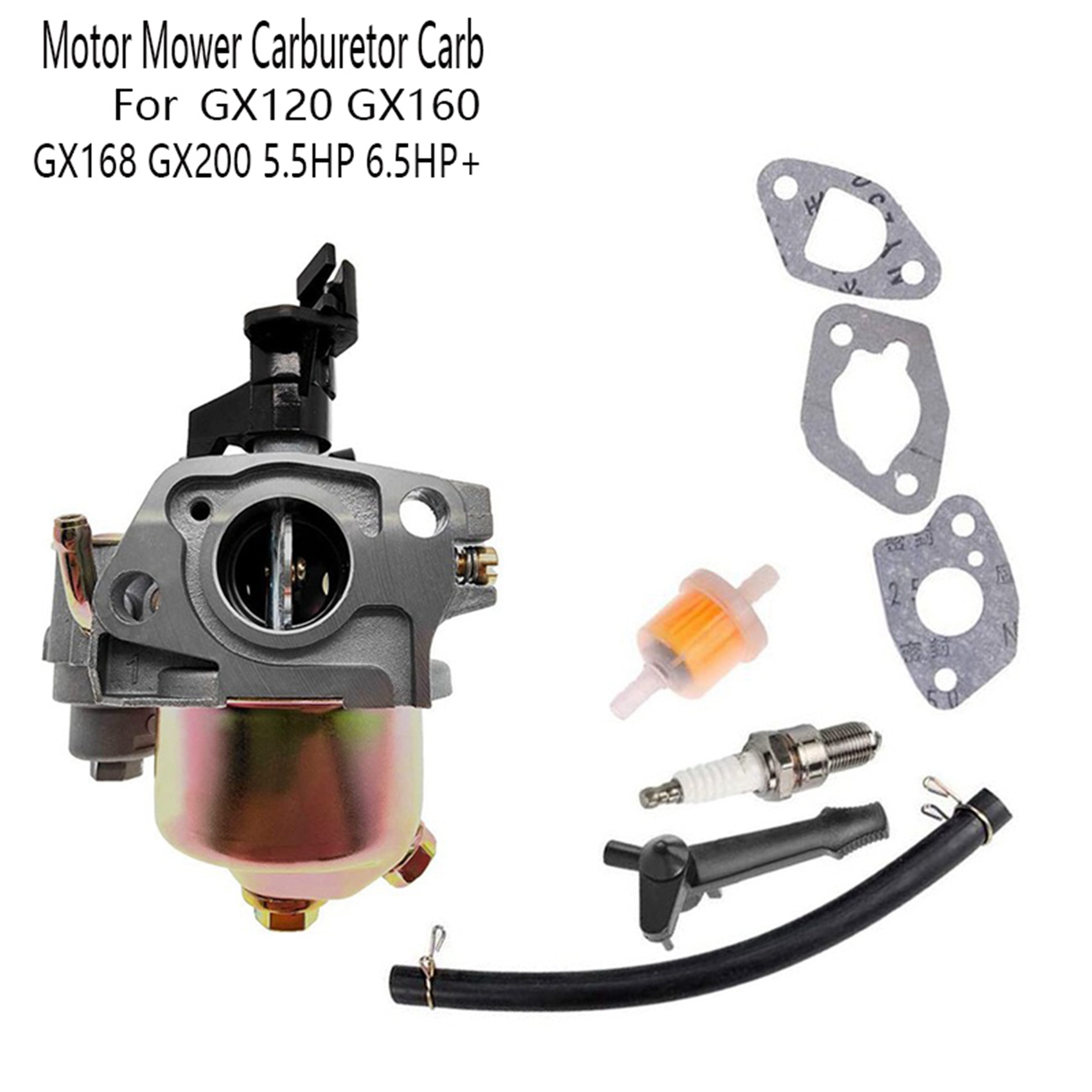 Motor Mower Carburetor Horizontal Engine Carburetor Kit for GX120 GX160 GX168 GX200 5.5HP 6.5HP