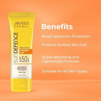 Jovees Sun Defence Cream SPF 50 | Broad Spectrum PA+++. 