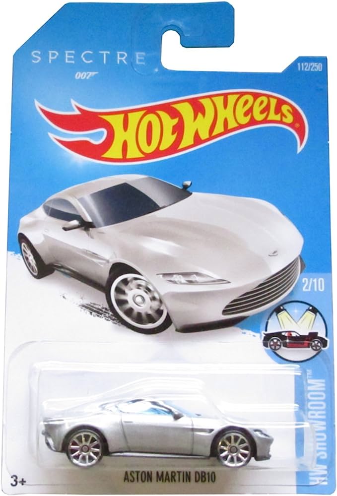 Hot Wheels (Mainline) Moviestar Series Spectre 007 Aston Martin DB 10 Silver, Scale - 1:64