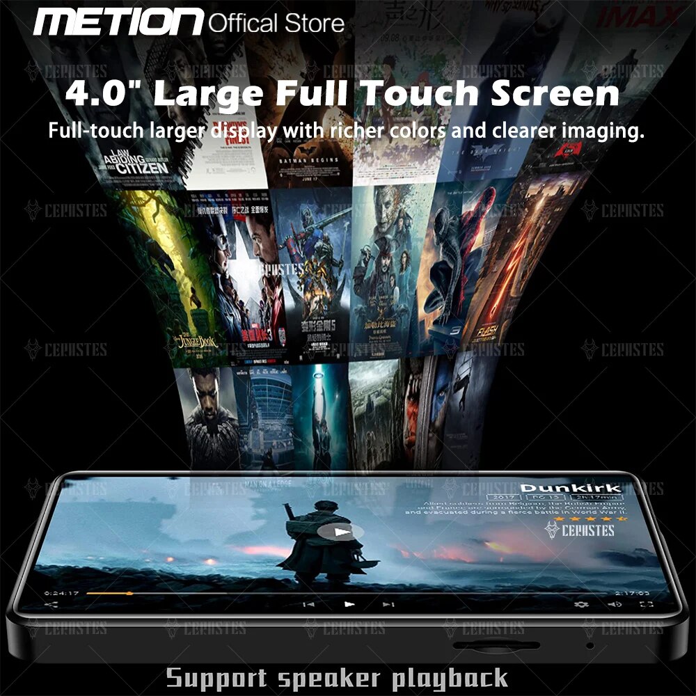 2024 NEW Bluetooth MP3 MP4 Player 4.0 Touch Full Screen Built-in16GB Music Player FM/ recorder/ Video Media player for students. 