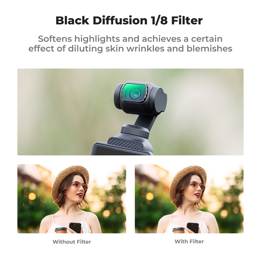 K F Concept Magnetic Black Mist 1/8 Filter Black Diffusion Creative Mist Cinematic Effect Filters for DJI Osmo Pocket 3. 