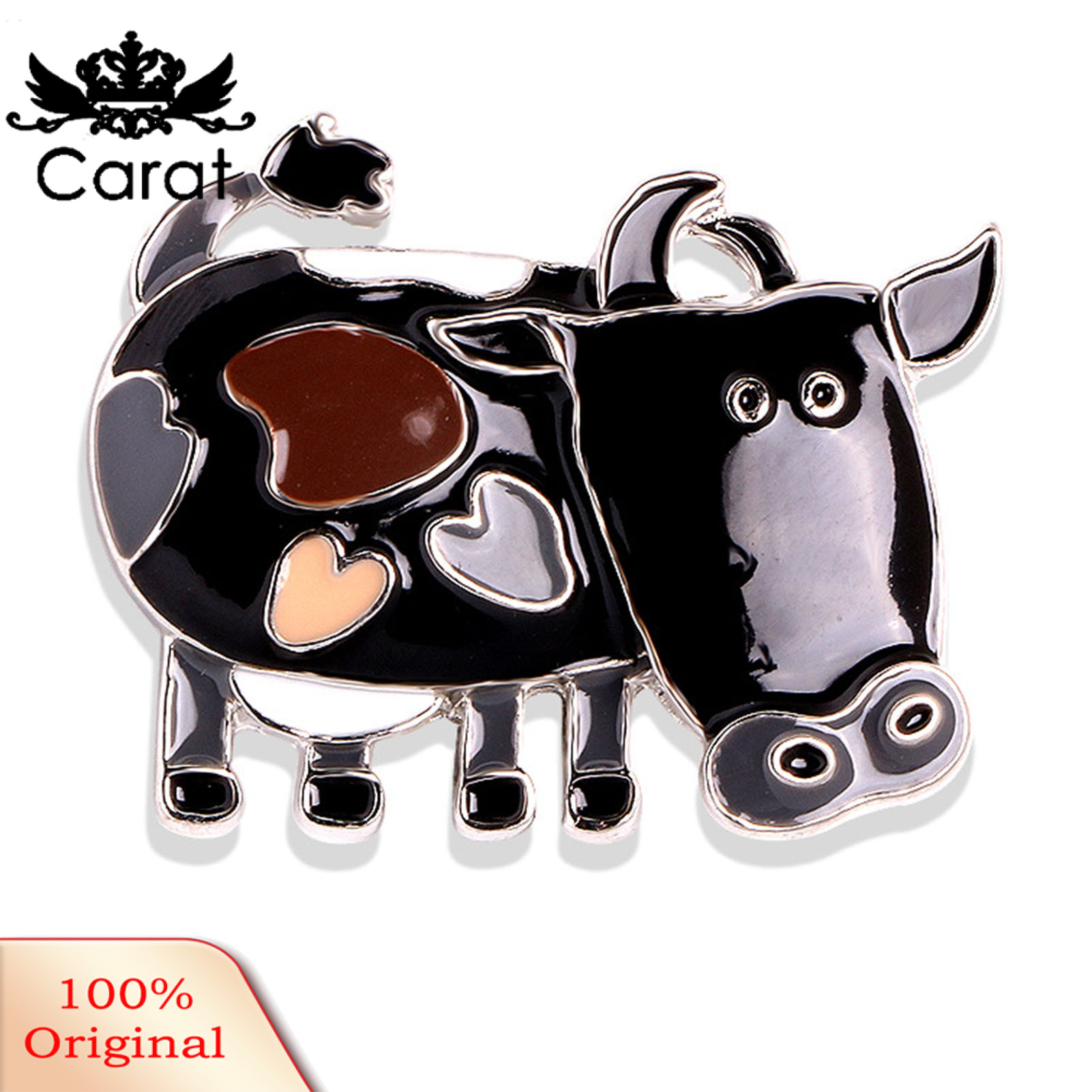 Unisex Lovely Cow Cattle Brooches Party Pin Clothes Decoration Jewelry Gift