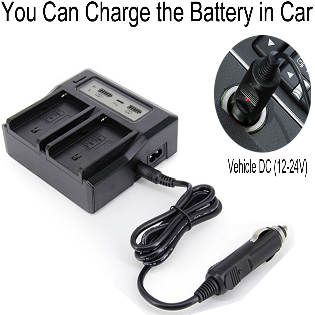 Battery Charger for Panasonic HC-X1000EE, HC-X1000GC, HDC-Z10000GC, NV-GS1, NV-GS3, NV-GS4, NV-GS5, NV-GS11, NV-GS15 Camcorder. 