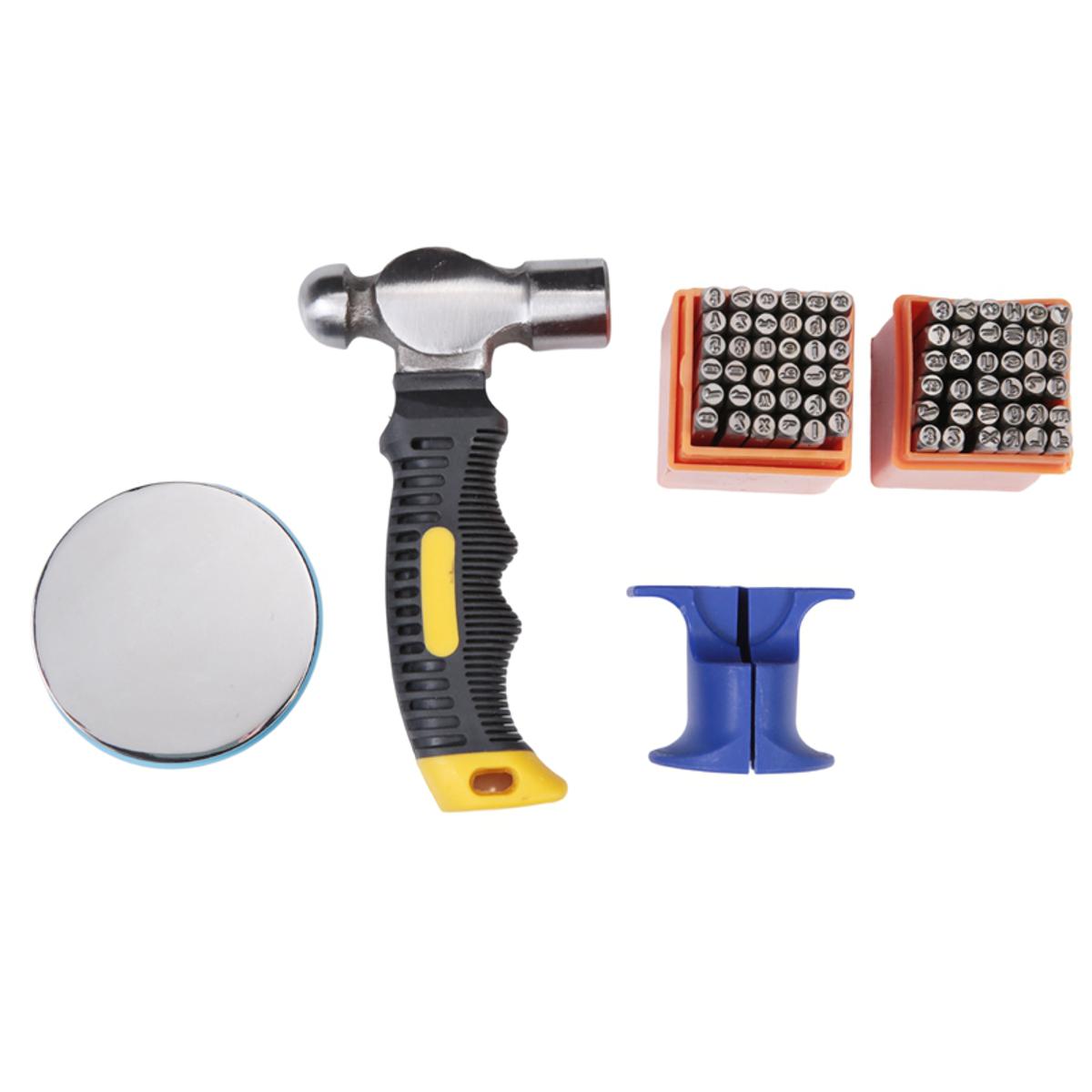 ZOROOM Metal Stamping Kit, 74 Pcs 0.3cm Art Font Uppercase and Lowercase Letter Punch and Number Punch Set, Metal Stamping Jig