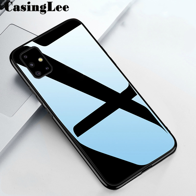 Casinglee For Samsung Galaxy M51 case Glass Phone Case Full Protection Tempered Glass Protetor Back case for Samsung M51 case cover. 