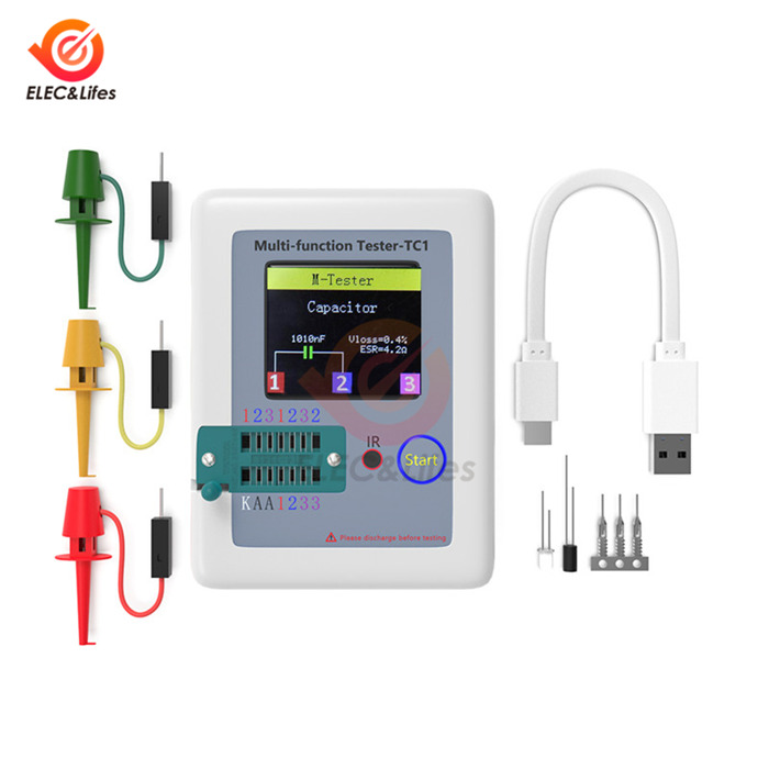 LCR-TC2 TC-T7-H TCR-T1 T7 Color LCD Display Backlight Transistor Tester For Diode Triode Capacitor Resistor NPN PNP ESR Meter