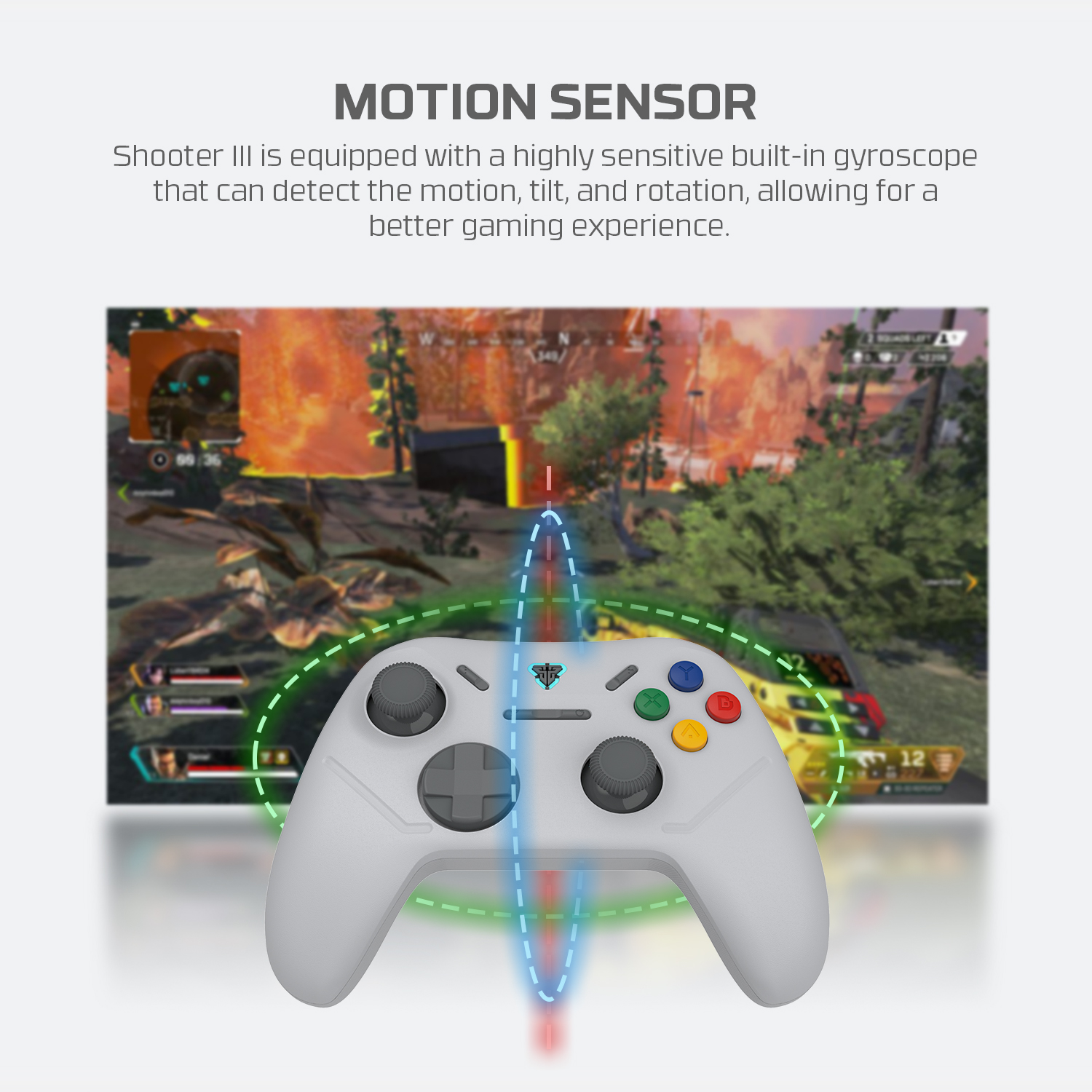 FANTECH WGP13S SUPER MAXFIT Multi-Platform Gamepad Android PC PS Gamepad Wireless Shooter-III Joystick Duel Mode USB Type C. 
