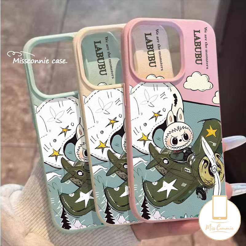 Trendy Brand Pop Mart Funny Labubu Aircraft Candy Color Case Compatible for IPhone 11 15 16 14 13 12 Pro Max X XR 15 14 16 Plus XS Max Luxury Soft Cover. 