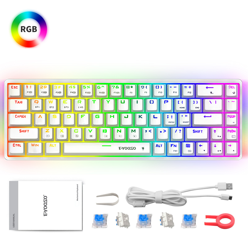 E-YOOSO Z686 Compact Mechanical Keyboard with Customizable RGB Backlit. 