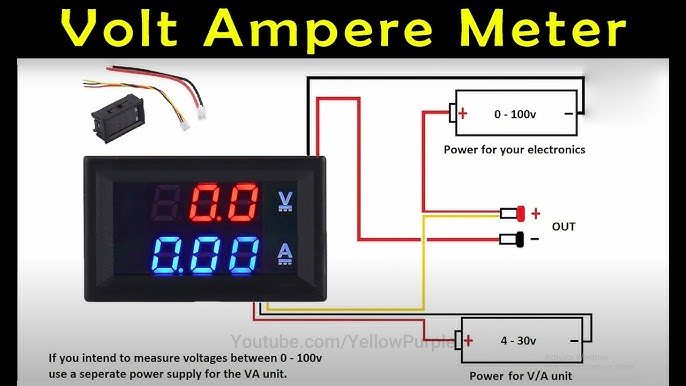 Digital DC Voltmeter Voltage meter Ammeter Amp meter for Solar or DIY 10A 100v. 