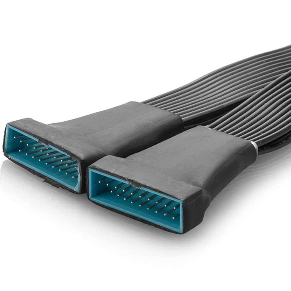 2Pcs Motherboard USB 3.0 19PIN Header 1 To 2 Extension Splitter Cable,12Cm 19Pin Internal Extension Header Adapter Cable. 