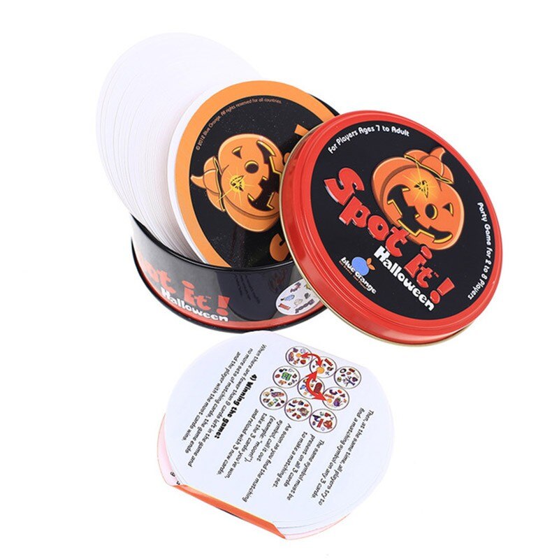 【happy one】The HP recognizes it Dobble Card table Dobbles board game Kids party board game Camping Metal Tin Box toy. 