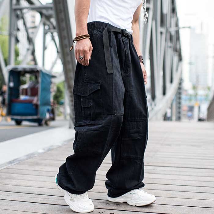 Fashion (Dark Grey)Trendy Loose Baggy Cargo Pants Men Casual Hiphop Harem  Cotton Straight Trousers Wide Leg Plus Size Streetwear Clothing ACU @ Best  Price Online